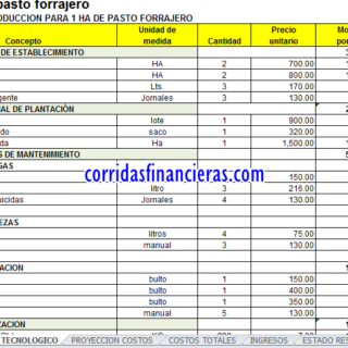 Corrida de pastos mejorados